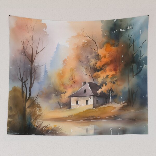 Item preview,  Colorful Autumn Landscape Watercolor 04 designed and sold by Red Witch Art.