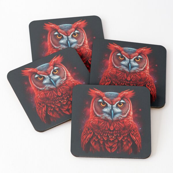 Item preview, Red Owl, Cosmic, Illustration Art  designed and sold by BirdsnStuff.