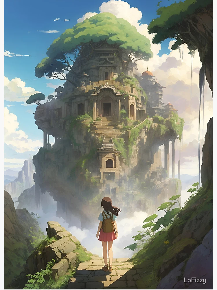 Floating Fortress - A Dreamy Anime Artwork Art Board Print for Sale by  LoFizzy