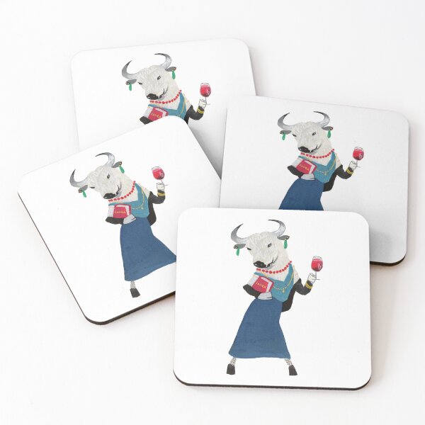 Item preview, Lady Bull with a glass of wine and Lolita book designed and sold by Ekaterina Khozatskaya.