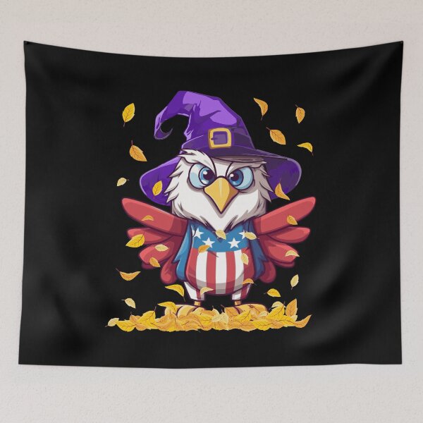 Item preview, Funny American Bald Eagle Halloween Patriotic Halloween Witch designed and sold by Designer-Girl.