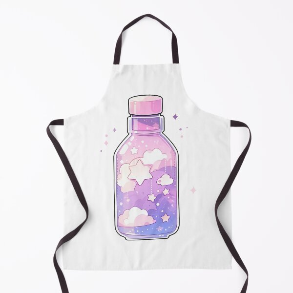Item preview, Cute Kawaii Bottle with Pink and Purple Pastel Clouds and Stars designed and sold by CozyKawaiiArt.