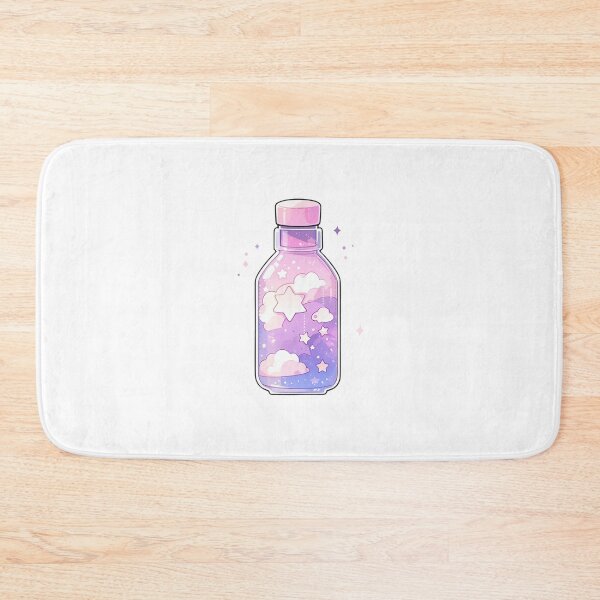 Item preview, Cute Kawaii Bottle with Pink and Purple Pastel Clouds and Stars designed and sold by CozyKawaiiArt.