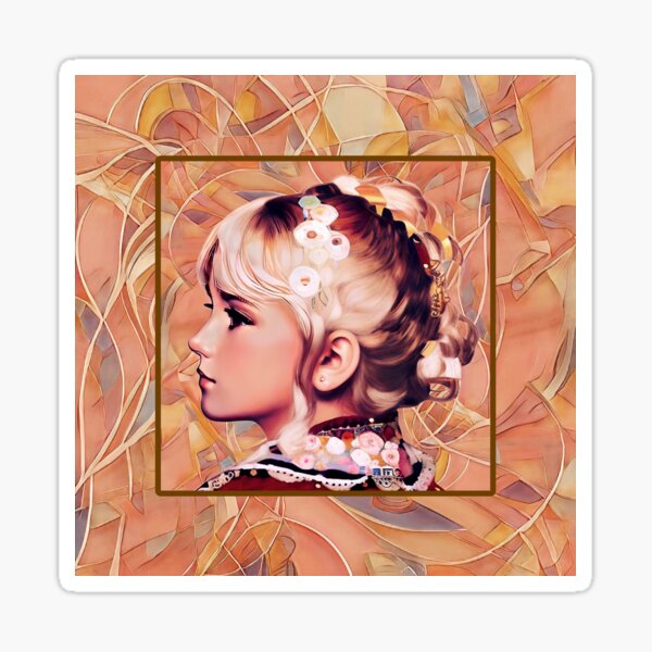Profile of a Young Girl Sticker
