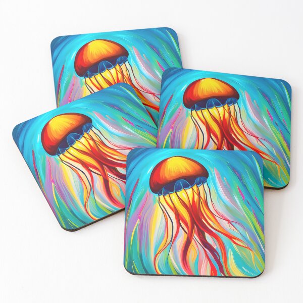 Item preview, A colorful jellyfish with a rainbow background designed and sold by Carmillai.