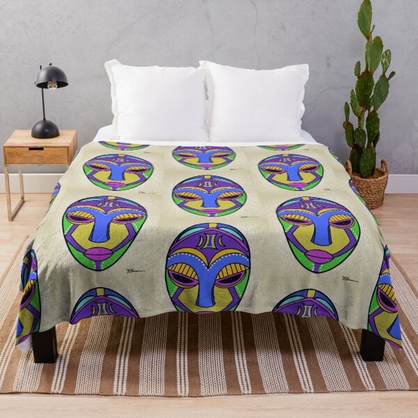 Item preview, African art - Tribal Mask on grey background designed and sold by Dorothea Neumann.