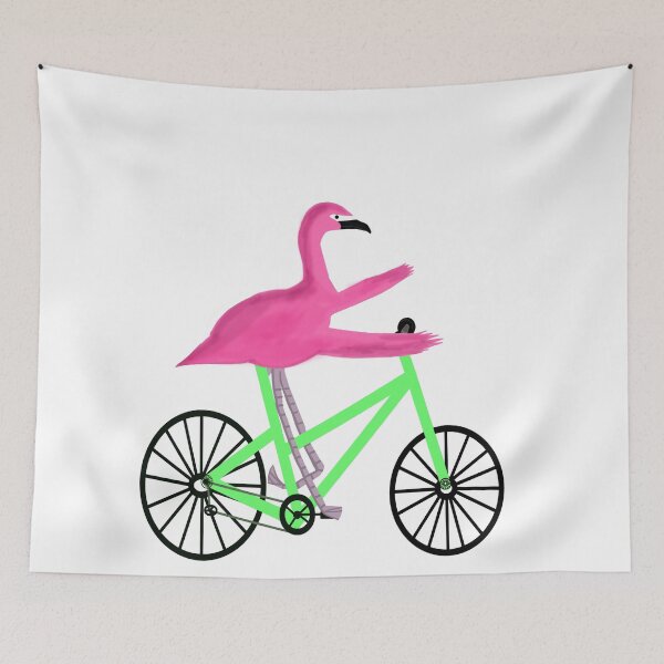 Aperçu de l'œuvre Flamant rose sur un vélo créée et vendue par CatGirl101.