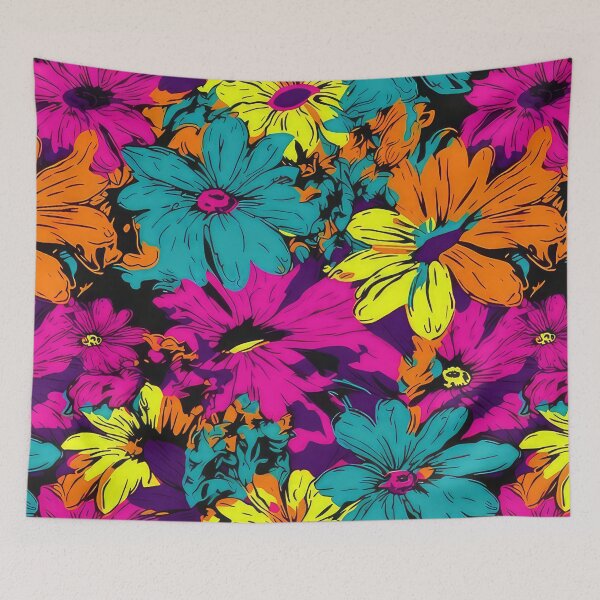 Artikelvorschau, Andy Warhol style flowers entworfen und verkauft von Pixel Playground.