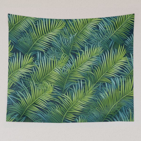 Item preview, Blue Green Coconut Leaves Tropical Pattern  designed and sold by the-cc.