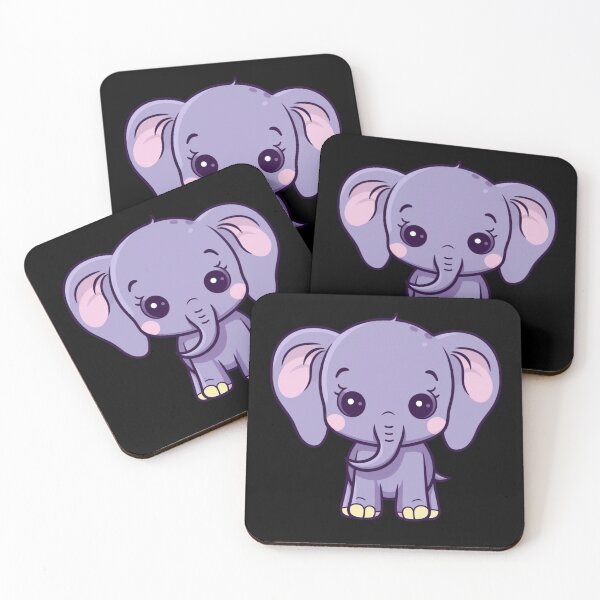 Item preview, Purple Cute Cartoon Style Elephant, Sticker, Illustration designed and sold by art-max-jenner.