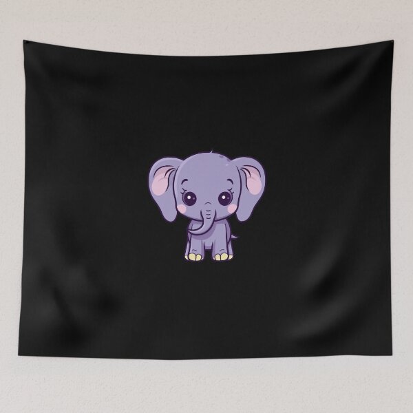 Item preview, Purple Cute Cartoon Style Elephant, Sticker, Illustration designed and sold by art-max-jenner.