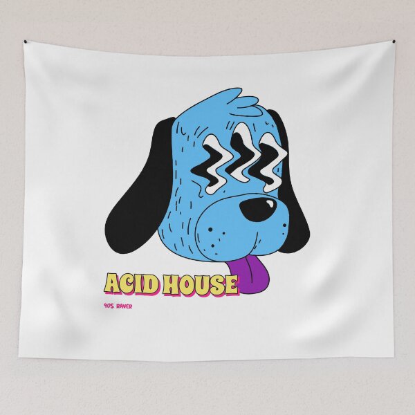 Item preview, Acid House Cute Dog Raver DJ Hippy Dance Festival  designed and sold by Ravermonkey.