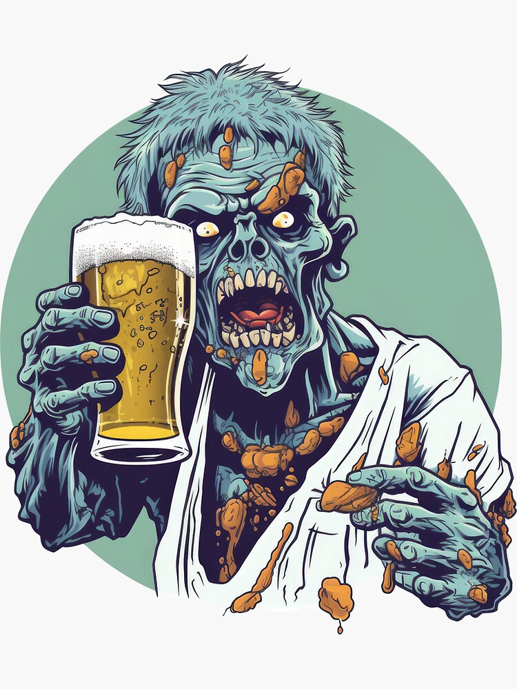 Zombie Brew Beer Can Glass, Zombie Beer Glass, Zombie Glass, Halloween Glass