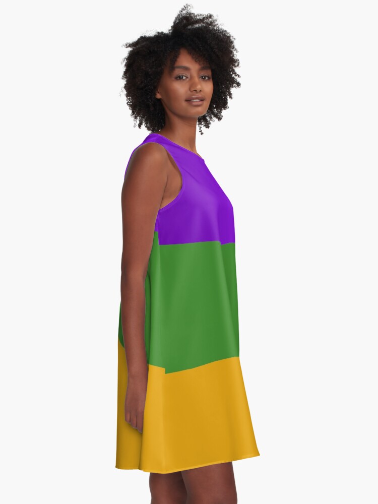"Mardi Gras Colors" ALine Dress for Sale by shorelinedesign Redbubble