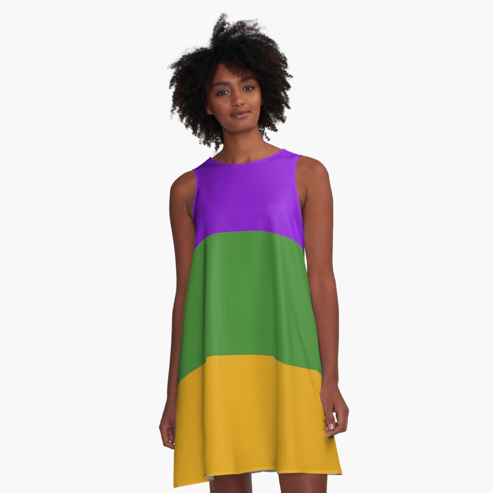 "Mardi Gras Colors" ALine Dress for Sale by shorelinedesign Redbubble