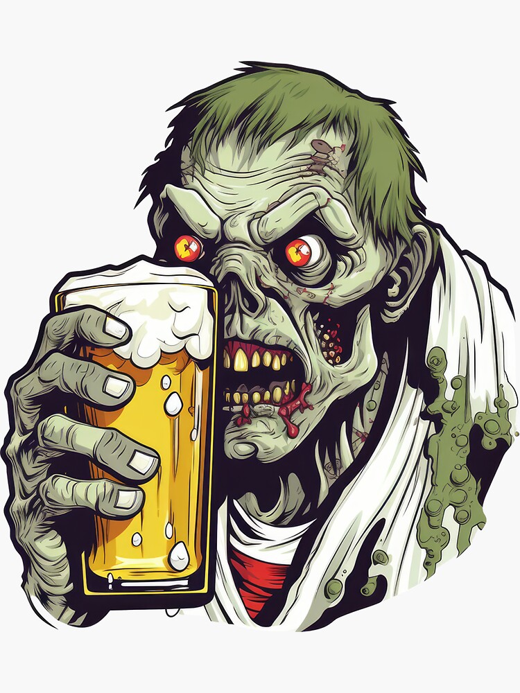 Zombie Brew Beer Can Glass, Zombie Beer Glass, Zombie Glass, Halloween Glass