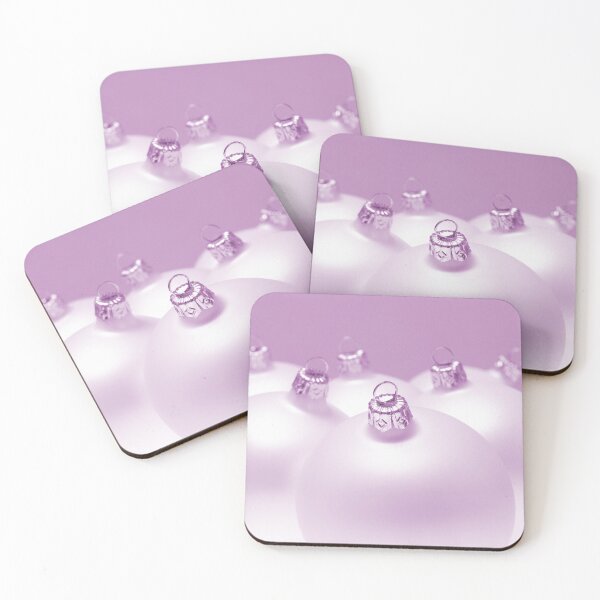 Item preview, Matt white Christmas baubles on mauve background. designed and sold by bailey-cooper.