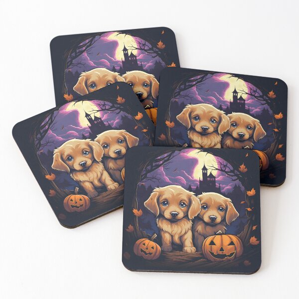 Item preview, Halloween Golden Retriever Puppy's Pumpkins designed and sold by ARTficiallyAnon.