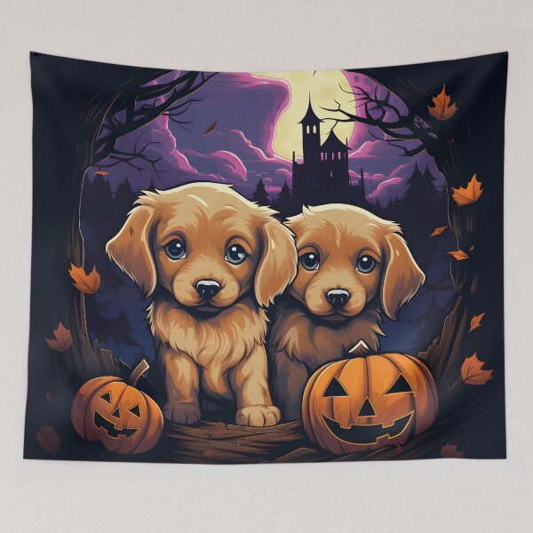 Item preview, Halloween Golden Retriever Puppy's Pumpkins designed and sold by ARTficiallyAnon.