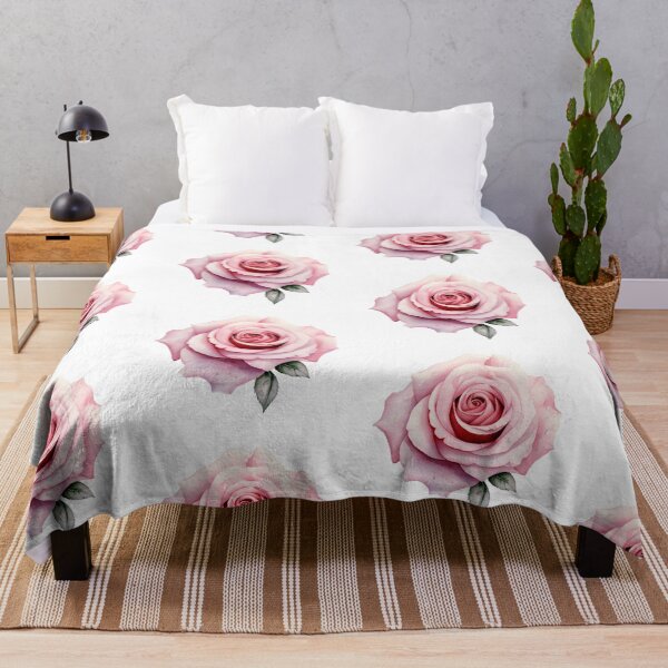 Item preview, pink watercolor rose flower designed and sold by ArtHideaway.