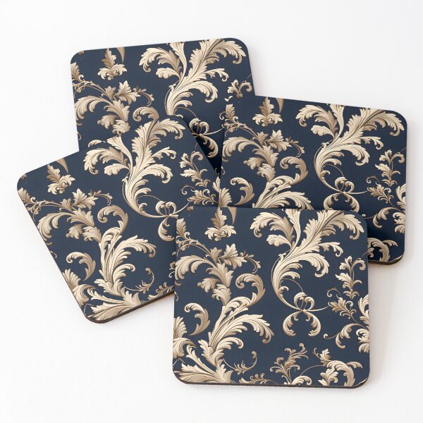 Item preview, Baroque Navy Collection with White and Gold Rod-Tone Accents designed and sold by AlienSkinEyes.