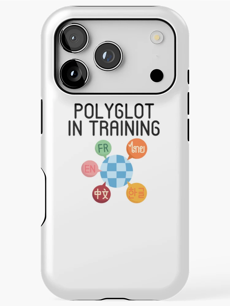 Thumbnail 1 of 4, iPhone Case, Polyglot In Training designed and sold by GoofyLab.