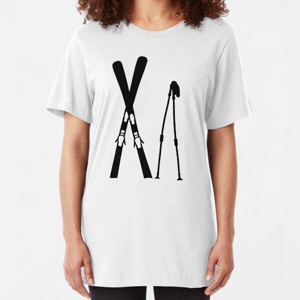 Crossed ski sticks Slim Fit T-Shirt