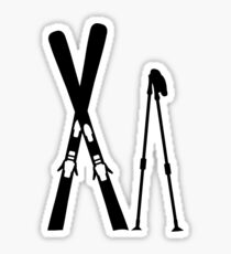 Crossed ski sticks Sticker