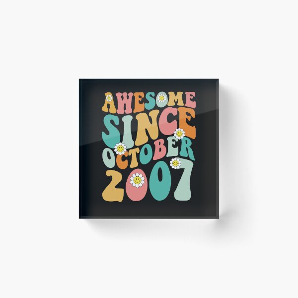 Item preview, Awesome Since October 2007 | Made In 2007 | Retro Groovy Birthday designed and sold by Christina-grich.