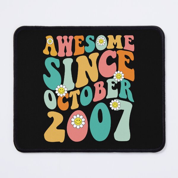 Item preview, Awesome Since October 2007 | Made In 2007 | Retro Groovy Birthday designed and sold by Christina-grich.