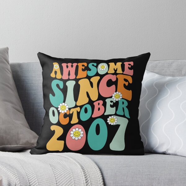 Item preview, Awesome Since October 2007 | Made In 2007 | Retro Groovy Birthday designed and sold by Christina-grich.