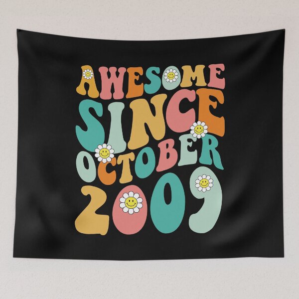 Item preview, Awesome Since October 2009 | Made In 2009 | Retro Groovy Birthday designed and sold by Christina-grich.