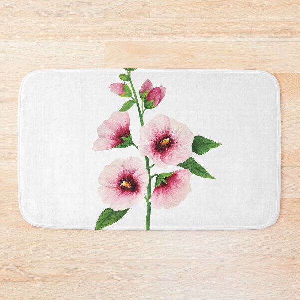 Item preview, Alcea Flower, Hollyhock Flower Wall art Printable Watercolor designed and sold by ug-atelier.