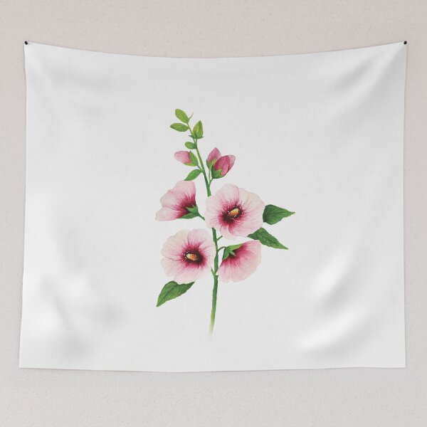 Item preview, Alcea Flower, Hollyhock Flower Wall art Printable Watercolor designed and sold by ug-atelier.