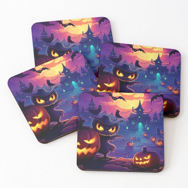 Item preview, halloween night background with pumpkins and castle designed and sold by SabinArt.