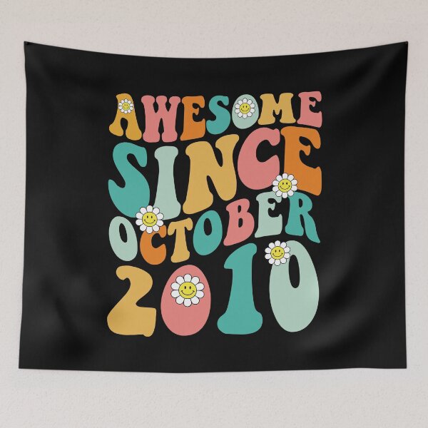 Item preview, Awesome Since October 2010 | Made In 2010 | Retro Groovy Birthday designed and sold by Christina-grich.