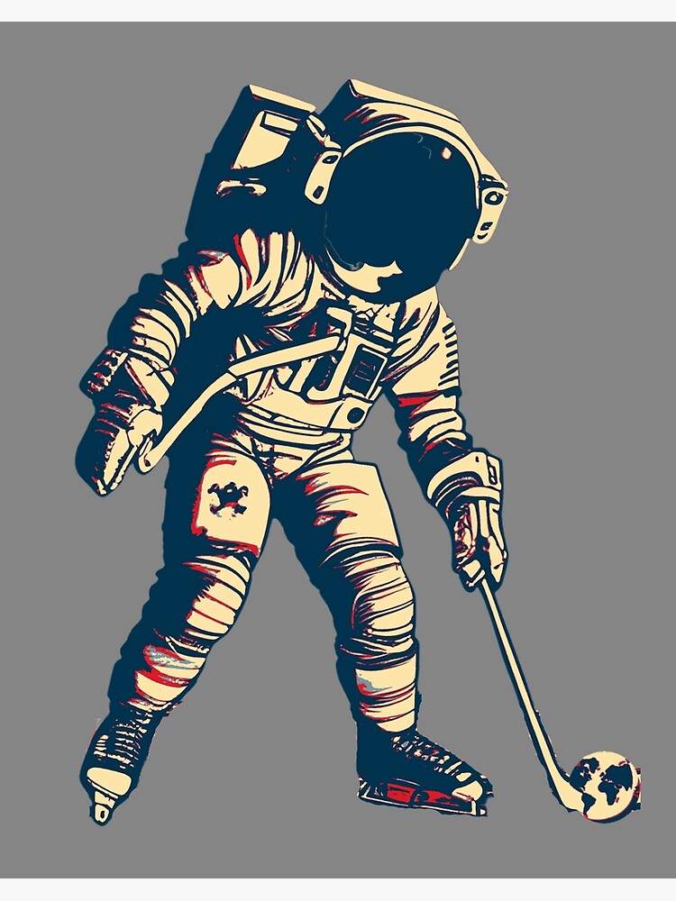 An astronaut playing hockey Throw Pillow for Sale by Fresh Clothes