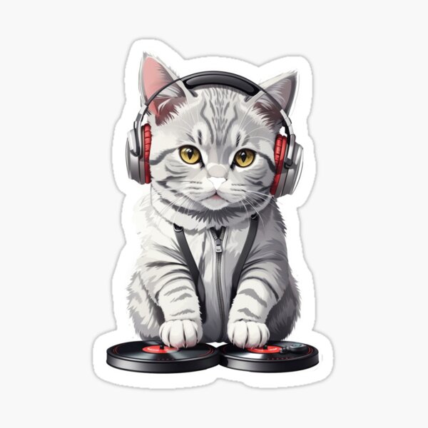 Funny Cute DJ Cat Metal Print for Sale by Nextlevellife