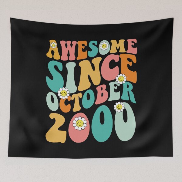 Item preview, Awesome Since October 2000 | Made In 2000 | Retro Groovy Birthday designed and sold by Christina-grich.