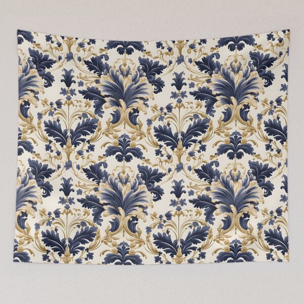 Item preview, Baroque Navy Collection with White and Gold Rod-Tone Accents designed and sold by AlienSkinEyes.