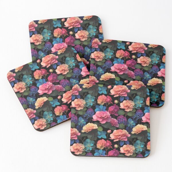 Item preview, Whimsical Watercolor Dark Floral Hydrangea Pattern #26 designed and sold by Rae-SunshineArt.