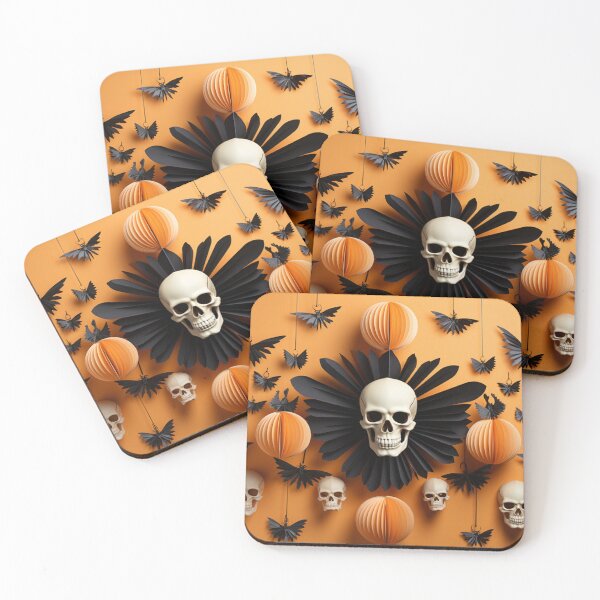 Item preview, halloween icons set, halloween background with skeleton designed and sold by SabinArt.