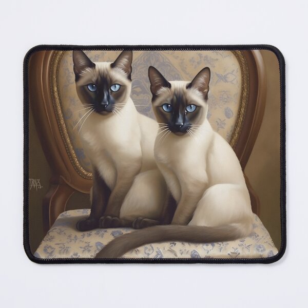 Item preview, Siamese Cat Canvas Print - Twin Felines on Victorian Chair, Vintage Style Pet Artwork, Home Decor Wall Art, Cat Lover Gift designed and sold by PandaTShirtShop.