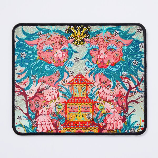 Item preview, Lion Dogs Guard the Pagoda designed and sold by Chloë Ella Urbanczyk.