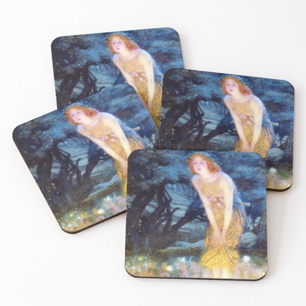 Item preview, Mid-Summer's Eve circle of fairies, vintage Pre Raphaelite art designed and sold by Glimmersmith.