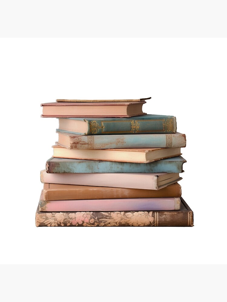 Antique books in library, vintage background