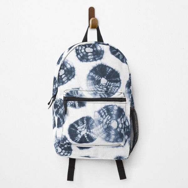 Item preview, Shibori Kumo tie dye dark navy blue dots over white designed and sold by marufemia.