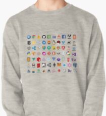 Developer icons, open source project logos, web companies Pullover Sweatshirt