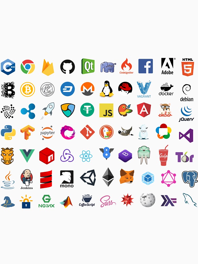 Developer icons, open source project logos, web companies by radixvinni