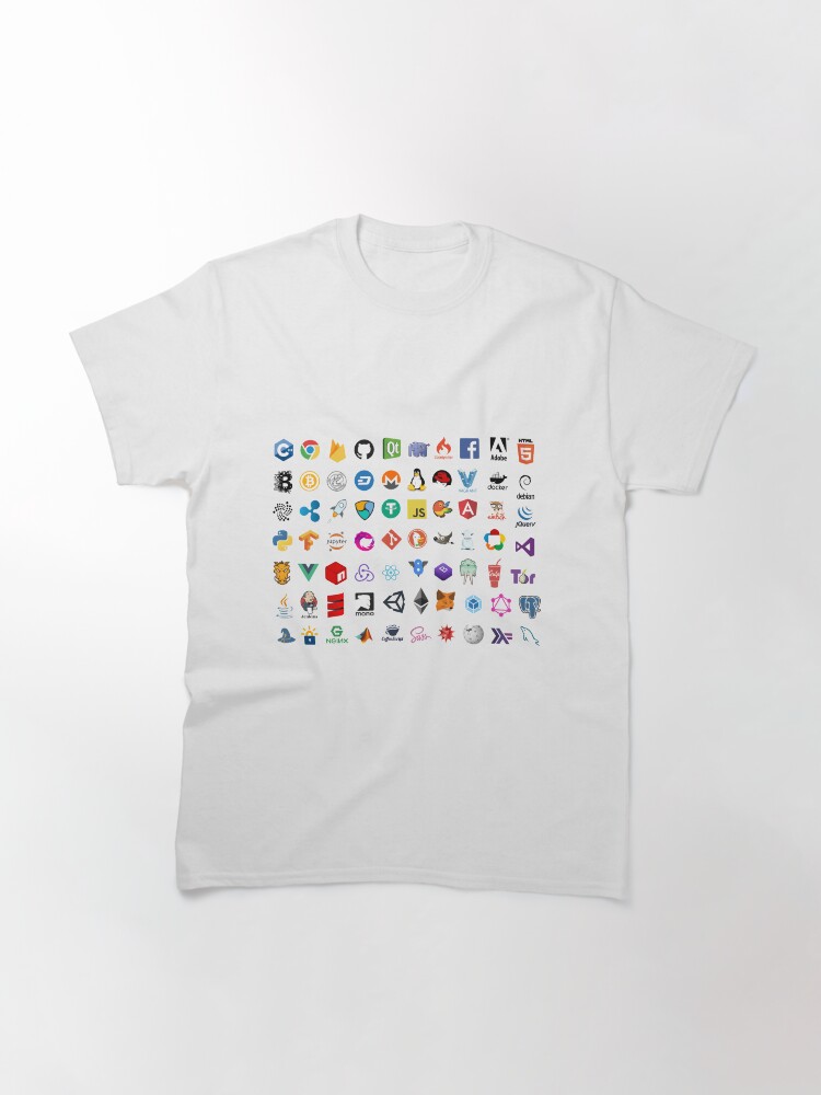 Alternate view of Developer icons, open source project logos, web companies Classic T-Shirt